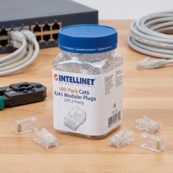 C001-056_4-1 PLUG MODULAR RJ45 UTP CAT6 502344 BOTE 100 PZ