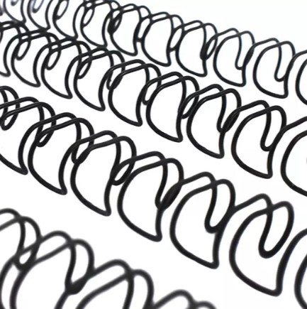 ESPIRAL TWIN LOOP METALICO NEGRO 1/4 PULGADAS PASO 3:1CON 100 PZS
