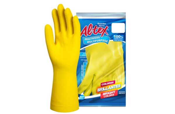 GUANTES DE LATEX ALTEX AMARILLO NUMERO 9