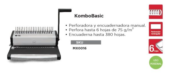 MAQUINA ENGARGOLADORA GBC KOMBO BASIC MX0016