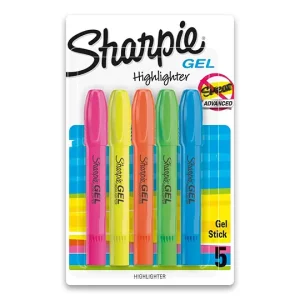 MARCATEXTOS SHARPIE DE GEL CON 5 COLORES SURTIDOS
