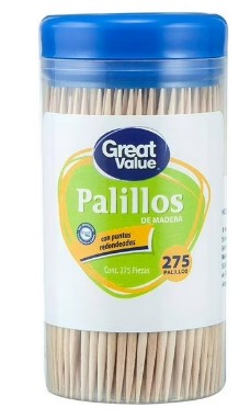 PALILLOS GREAT VALUE ENVASE CON 275 PIEZAS