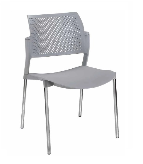 SILLA FIJA DE VISITAS ITALY KYOS PLASTIC GRIS