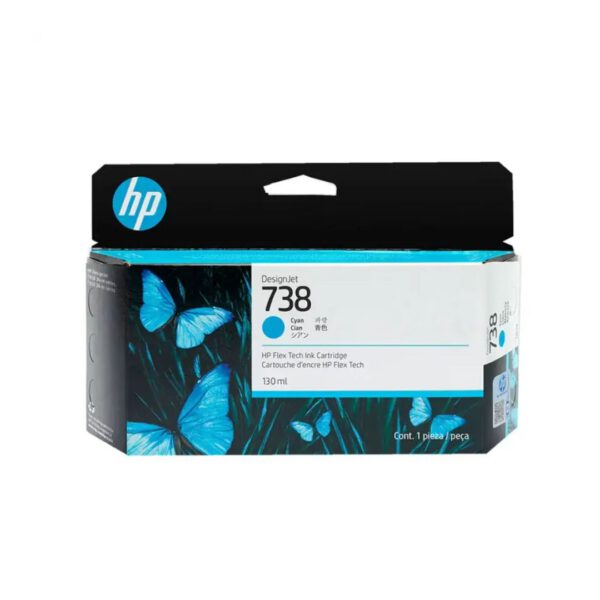 TINTA HP DESIGNJET 738 130ML COLOR CIAN/ 498N5A