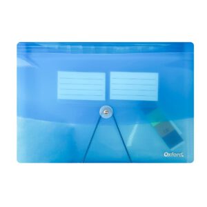 ARCHIVERO EXPANDIBLE OXFORD F960A AZUL TRASLUCIDO CARTA HORIZONTAL CON HILO 13 DIVISIONES