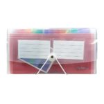 ARCHIVERO EXPANDIBLE OXFORD F961 ARCOIRIS 26 X 13.5 CM TAMAÑO CHEQUERA CON HILO 13 DIVISIONES