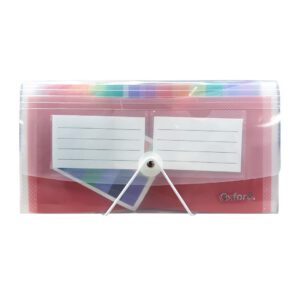 ARCHIVERO EXPANDIBLE OXFORD F961 ARCOIRIS 26 X 13.5 CM TAMAÑO CHEQUERA CON HILO 13 DIVISIONES
