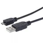CABLE USB A MICRO USB 2 0 MANHATTAN ALTA VELOCIDAD 1METRO NEGRO