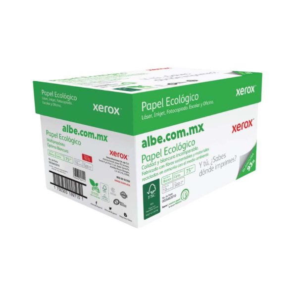 PAPEL XEROX RECICLADO 93% BLANCURA ECOLOGICO 75 G