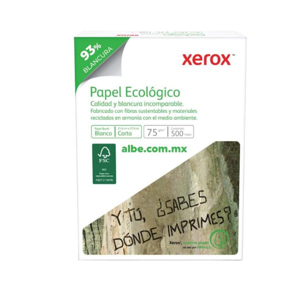 PAPEL XEROX RECICLADO 93% BLANCURA ECOLOGICO 75 G