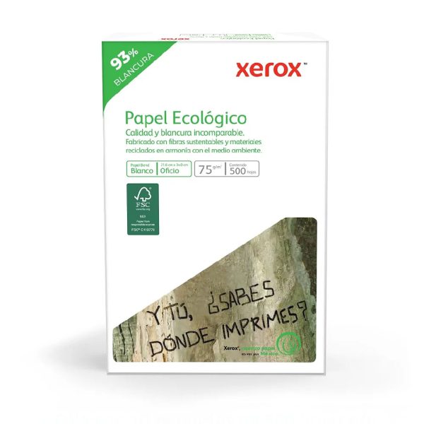 PAPEL XEROX RECICLADO 93% BLANCURA ECOLOGICO 75 G
