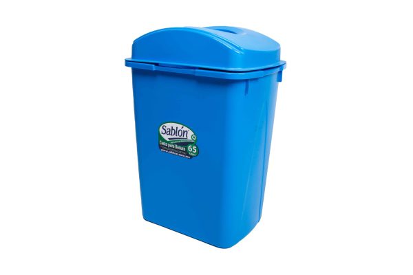 CESTO DE BASURA SABLON 8367AZ AZUL 65 LITROS TAPA ELIPTICA