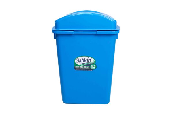 CESTO DE BASURA SABLON 8367AZ AZUL 65 LITROS TAPA ELIPTICA