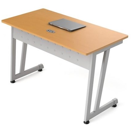 ESCRITORIO LINEA ITALIA MODELO 103S CUBIERTA COLOR EUCALIPTO ESTRUCTURA GRIS