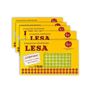 ETIQUETA ADHESIVA LESA NUMERO 10 FLUORESCENTE 5 PAQUETES CON 12 HOJAS
