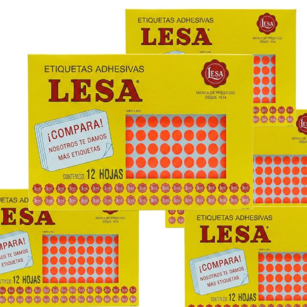 ETIQUETA-ADHESIVA-LESA-NUMERO-10-ROJO-FLUORESCENTE-11-MM-REDONDA-PAQUETE-CON-5-SOBRES_E130-427_2 ETIQUETA ADHESIVA LESA NUMERO 10 FLUORESCENTE 5 PAQUETES CON 12 HOJAS