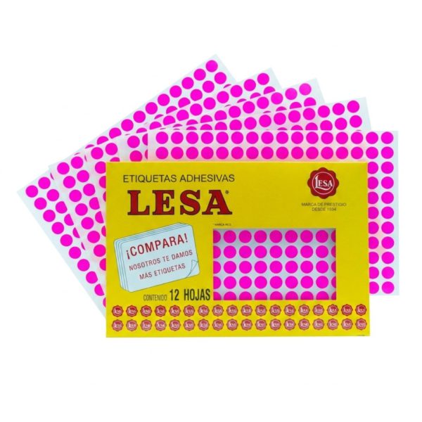 ETIQUETA-ADHESIVA-LESA-NUMERO-10-ROSA-FLUORESCENTE-11-MM-REDONDA-PAQUETE-CON-5-SOBRES_E130-433_1-1 ETIQUETA ADHESIVA LESA NUMERO 10 FLUORESCENTE 5 PAQUETES CON 12 HOJAS