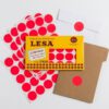 ETIQUETA-ADHESIVA-LESA-NUMERO-22-ROJO-FLUORESCENTE-32-MM-REDONDA-PAQUETE-CON-5-SOBRES_E130-437_4 ETIQUETA ADHESIVA LESA NUMERO 22 FLUORESCENTE 5 PAQUETES CON 12 HOJAS
