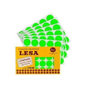 ETIQUETA ADHESIVA LESA NUMERO 22 FLUORESCENTE 5 PAQUETES CON 12 HOJAS