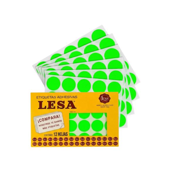 ETIQUETA-ADHESIVA-LESA-NUMERO-22-VERDE-FLUORESCENTE-32-MM-REDONDA-PAQUETE-CON-5-SOBRES_E130-436_1-1 ETIQUETA ADHESIVA LESA NUMERO 22 FLUORESCENTE 5 PAQUETES CON 12 HOJAS