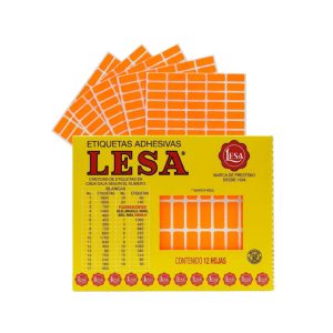 ETIQUETA ADHESIVA LESA NUMERO 4 FLUORESCENTE 20 X 8 MM PAQUETE CON 5 SOBRES