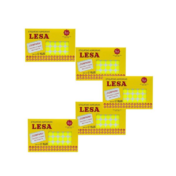 ETIQUETA ADHESIVA LESA NUMERO 9 FLUORESCENTE 5 PAQUETES CON 12 HOJAS