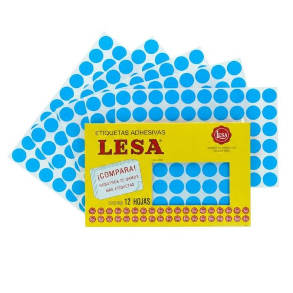 ETIQUETA ADHESIVA LESA NUMERO 9 FLUORESCENTE 5 PAQUETES CON 12 HOJAS