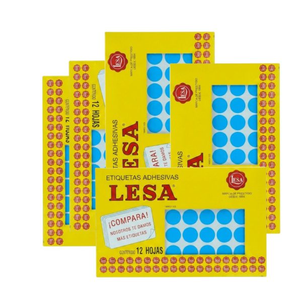 ETIQUETA ADHESIVA LESA NUMERO 9 FLUORESCENTE 5 PAQUETES CON 12 HOJAS