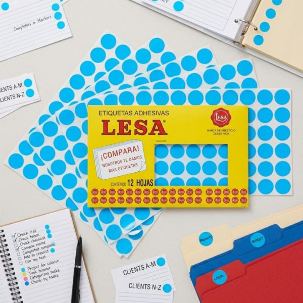 ETIQUETA ADHESIVA LESA NUMERO 9 FLUORESCENTE 5 PAQUETES CON 12 HOJAS