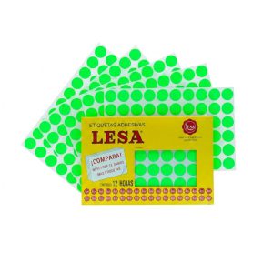 ETIQUETA ADHESIVA LESA NUMERO 9 FLUORESCENTE 5 PAQUETES CON 12 HOJAS