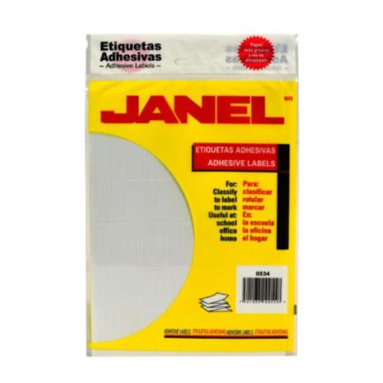 ETIQUETA DEL NUMERO 21 JANEL BLANCA 5 X 34 MM PAQUETE CON 2484 PIEZAS