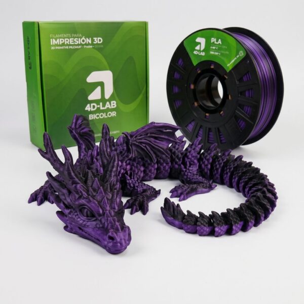 FILAMENTO PARA IMPRESION 3D 4DLAB PLA NEGRO-MORADO BOBINA DE 1 KG X1PLA-0-M-LAB FILAMENTO PARA IMPRESION 3D 4DLAB PLA NEGRO-MORADO BOBINA DE 1 KG X1PLA-0-M-LAB