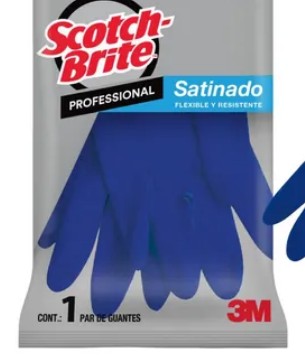 GUANTES DE LATEX SCOTCH BRITE SATINADO MEDIANO
