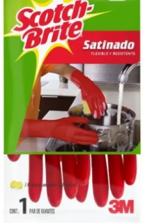 GUANTES DE LATEX SCOTCH BRITE SATINADO MEDIANO