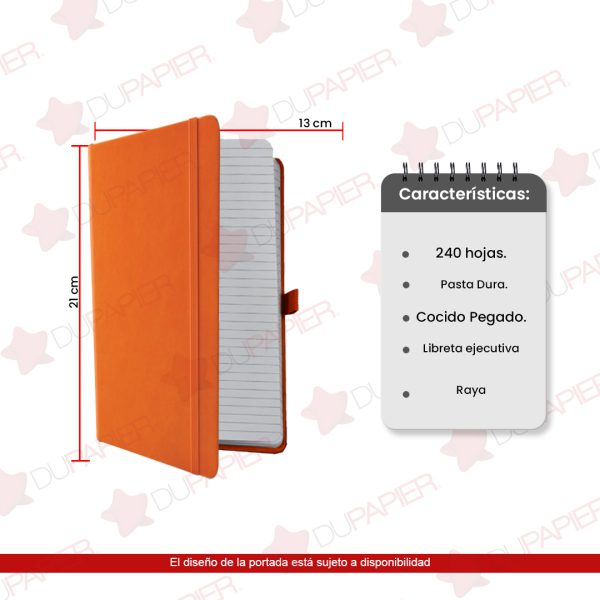 LIBRETA-DE-NOTAS-DANPEX-TUCSON-COLOR-NARANJA-RAYA-CON-160-PAGINAS_L301-013_2 LIBRETA DE NOTAS DANPEX TUCSON TUA500 RAYA 80 HOJAS PASTA DURA
