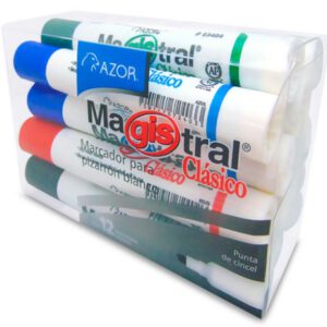 MARCADOR PARA PIZARRON BLANCO MAGISTRAL CLASICO 83400 COLORES BASICOS CON 12 PIEZAS