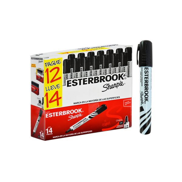 MARCADOR PERMANENTE SHARPIE ESTERBROOK ESTUCHE CON 12 PIEZAS