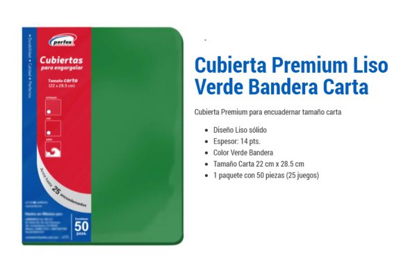 PASTA PARA ENCUADERNAR CARTA PERFEX LISA 14 PUNTOS PAQUETE CON 25 JUEGOS