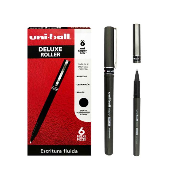 PLUMIN-DELUXE-UB-155-NEGRO-DE-0-5-MM_P572-307_12 PLUMIN DELUXE UNI-BALL UB-155 0.5 MM