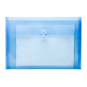 SOBRE DE PLASTICO PORTADOCUMENTOS OXFORD F951A AZUL TRASLUCIDO OFICIO HORIZONTAL CON HILO