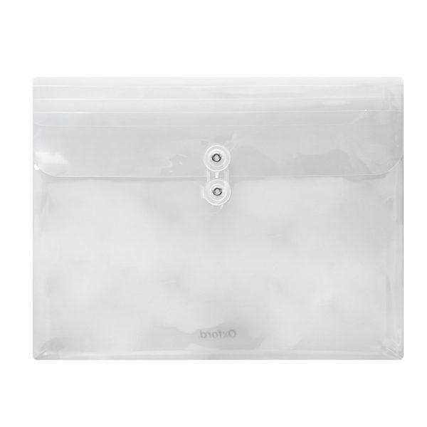 SOBRE DE PLASTICO PORTADOCUMENTOS OXFORD F951B BLANCO TRASLUCIDO OFICIO HORIZONTAL CON HILO