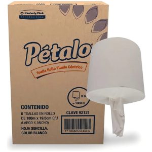 TOALLA EN ROLLO FLUIDO CENTRICO PETALO 92121 180 METROS CAJA CON 6 PIEZAS