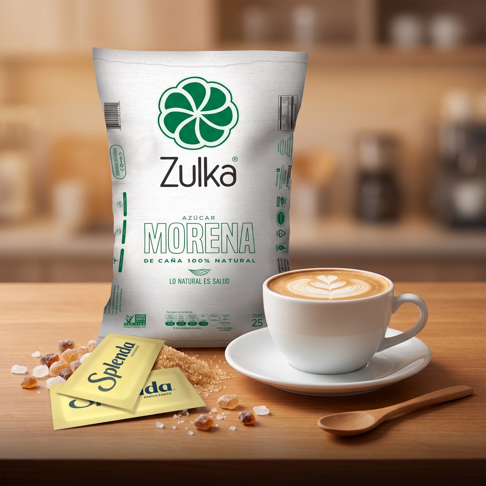 AZUCAR BOLSA ESTANDAR MORENA DE 1 KG ZULKA