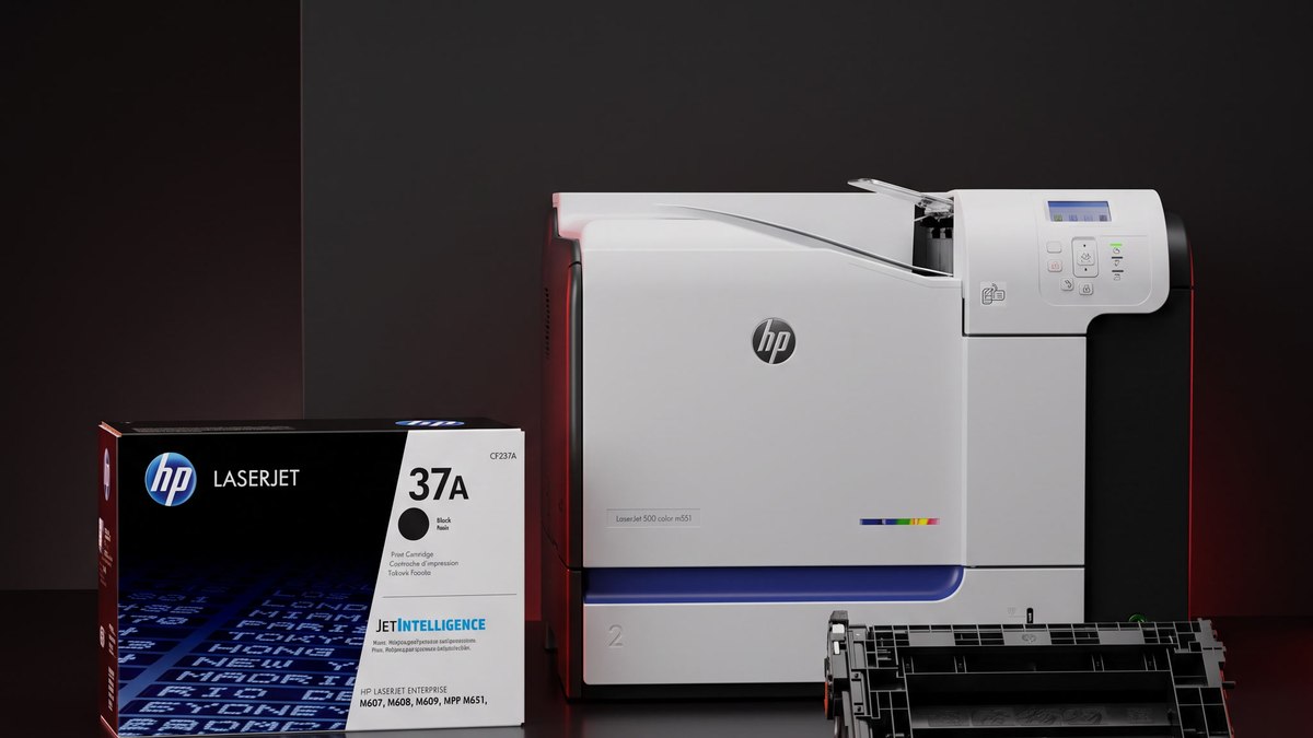 Impresora HP LaserJet y tóner 37A